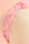 Bouterfla Pink Tulle Knotted Headband w/ Butterflies | Boutique 1861 front close-up