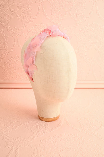 Bouterfla Pink Tulle Knotted Headband w/ Butterflies | Boutique 1861 front view