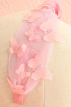 Bouterfla Pink Tulle Knotted Headband w/ Butterflies | Boutique 1861 side close-up