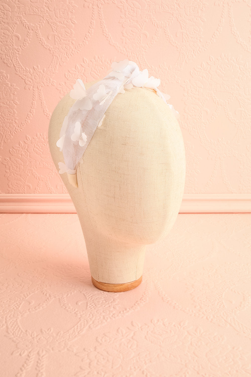 Bouterfla White Tulle Knotted Headband w/ Butterflies | Boutique 1861 front view