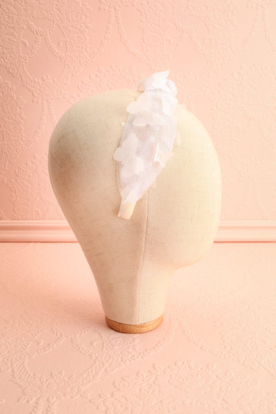 Bouterfla White Tulle Knotted Headband w/ Butterflies | Boutique 1861 side view