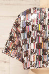 Bowie Short Sleeve Sequin Crop Top | La petite garçonne back close-up
