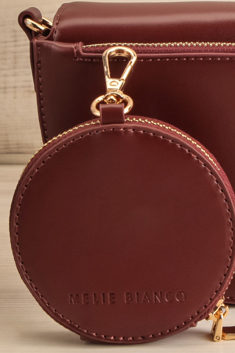 Braite Burgundy Half-Moon Crossbody Bag | La petite garçonne coin purse