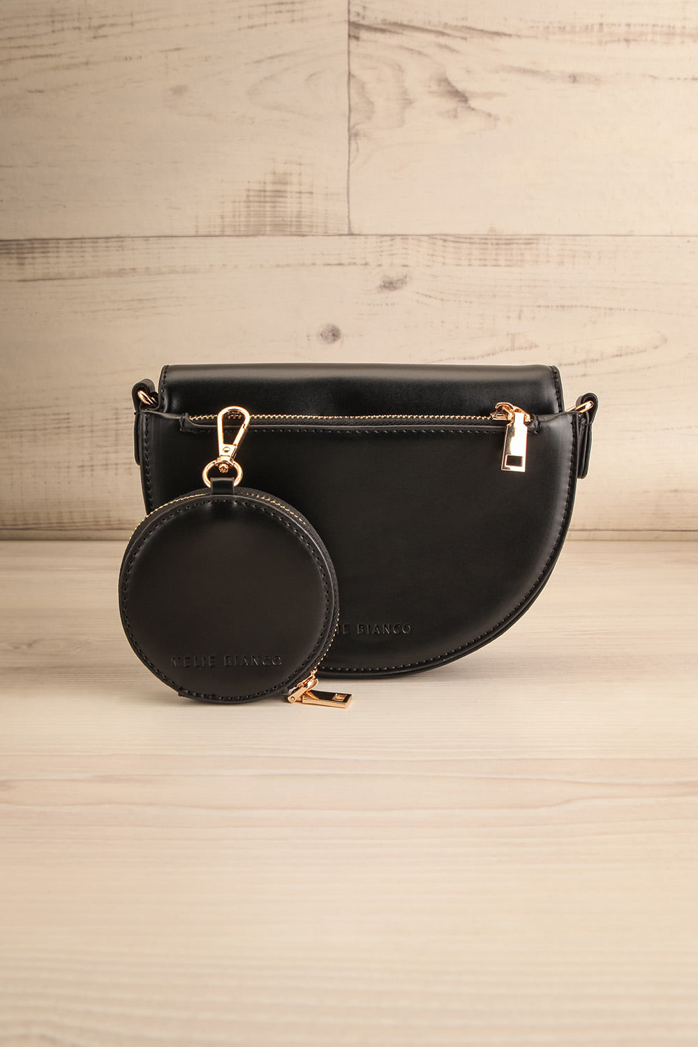 Braite Black Half-Moon Crossbody Bag | La petite garçonne back view