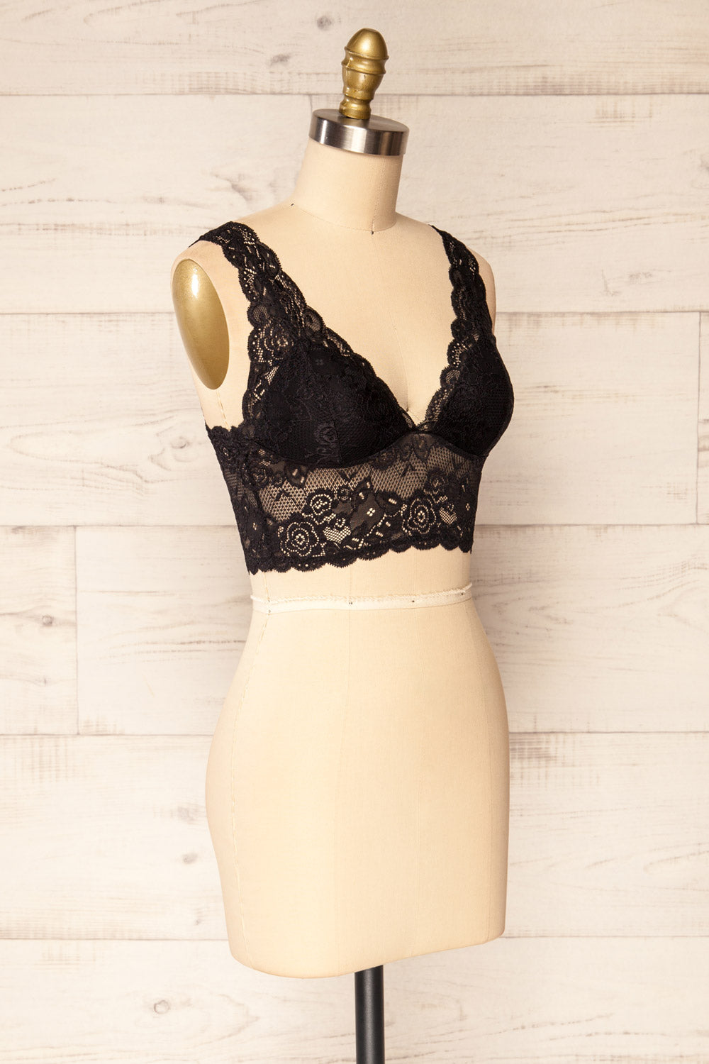 Braize Black Lace Bralette | La petite garçonne side view