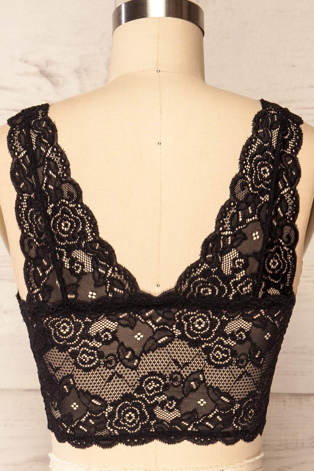 Braize Black Lace Bralette | La petite garçonne back close up