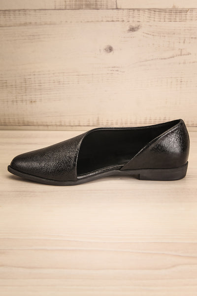 Brandia Glossy Black Slip-On Shoes | La Petite Garçonne Chpt. 2 side view