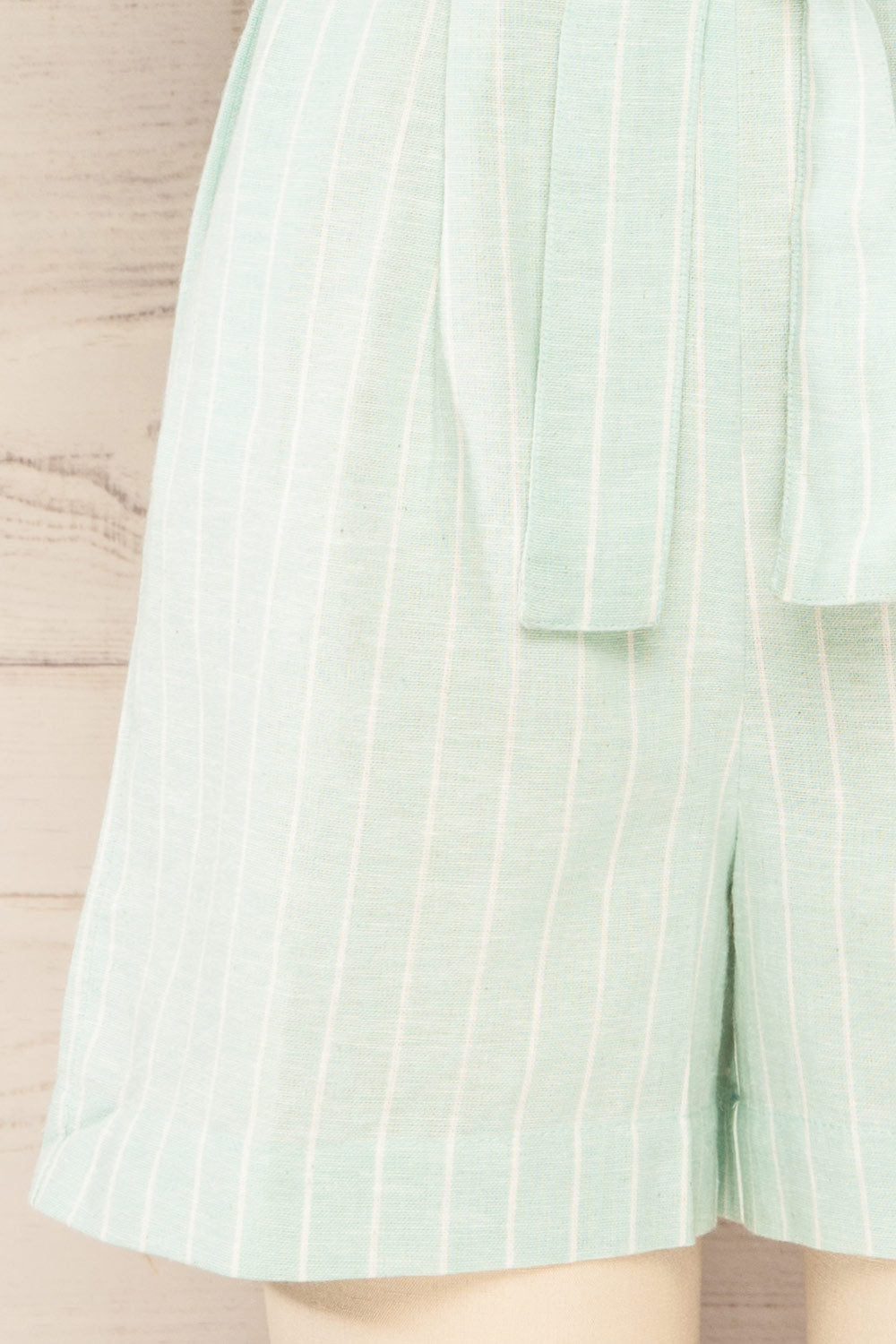 Bray Aqua Striped Romper with Belt | La petite garçonne bottom