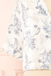 Bredig Blue Short Sleeve Floral Cropped Blouse | Boutique 1861 sleeve
