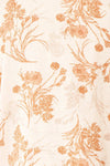 Bredig Orange Short Sleeve Floral Cropped Blouse | Boutique 1861 fabric