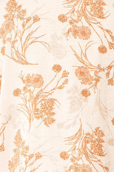 Bredig Orange Short Sleeve Floral Cropped Blouse | Boutique 1861 fabric