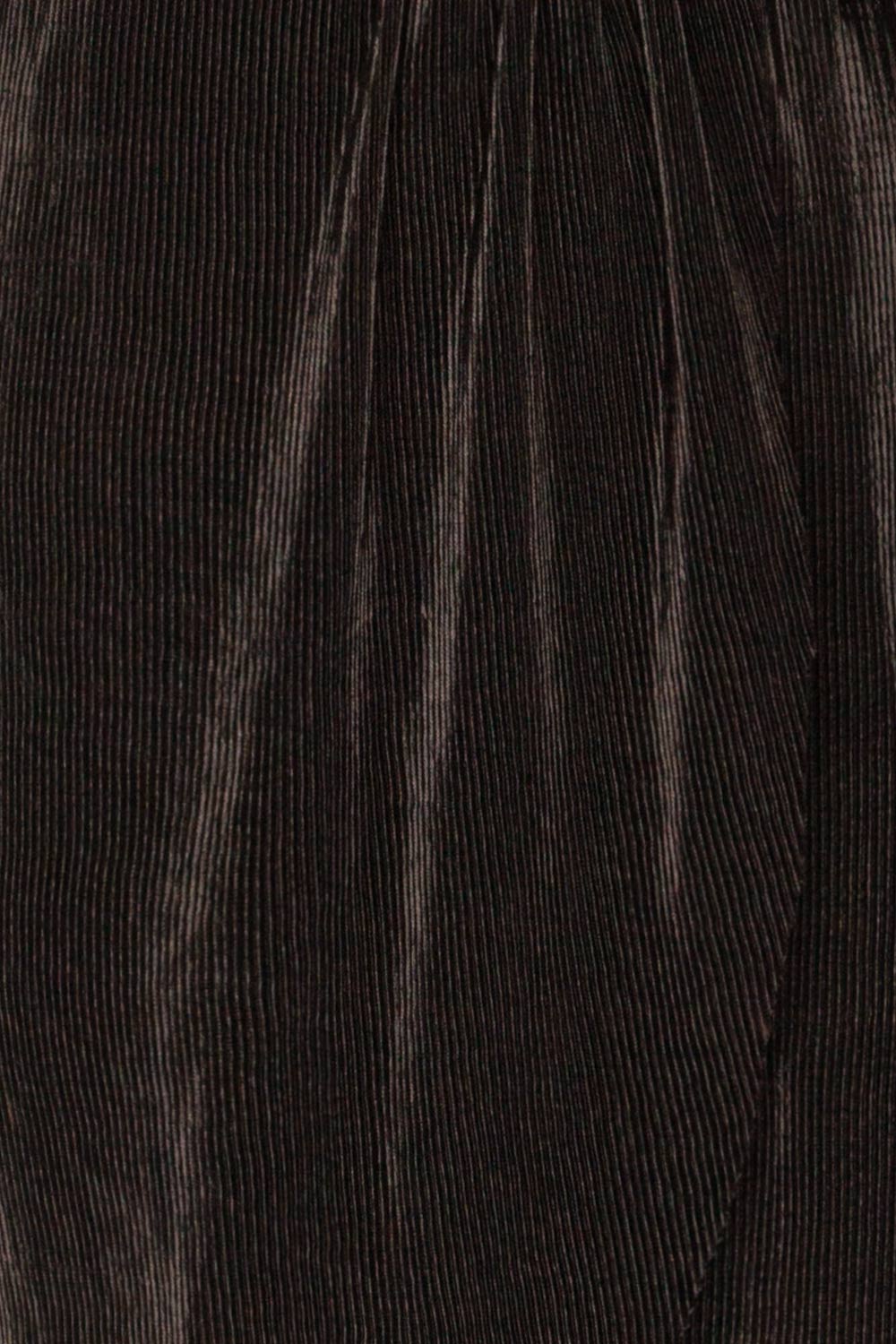 Bregenz Noire Black Pleated Midi Party Dress fabric details | Boutique 1861