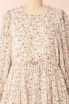 Bricelet Cream Floral Long Sleeve Dress | Boutique 1861 front close-up loose