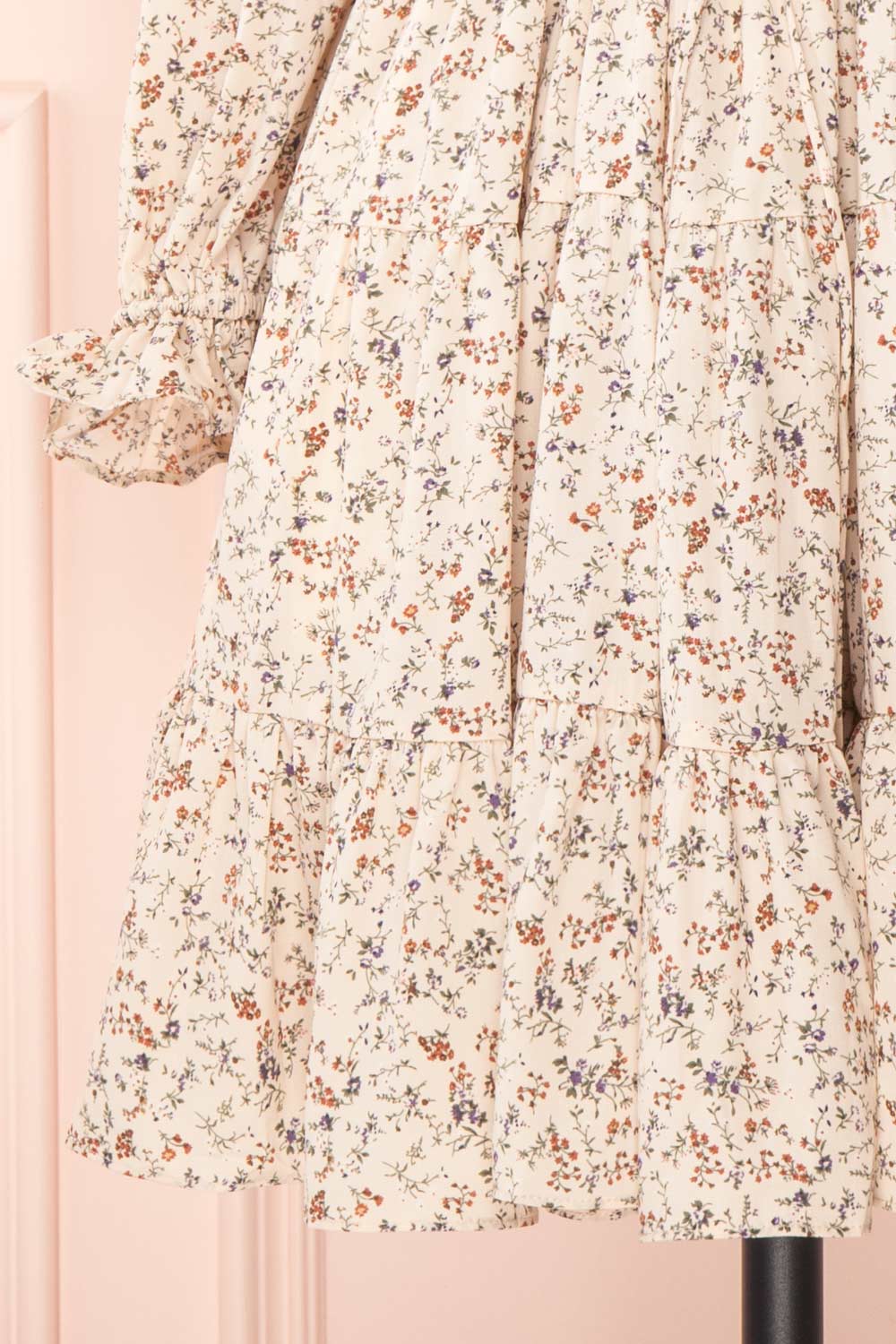 Bricelet Cream Floral Long Sleeve Dress | Boutique 1861 bottom 