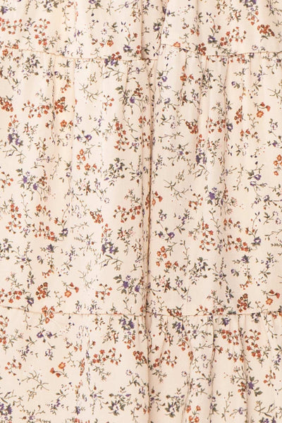 Bricelet Cream Floral Long Sleeve Dress | Boutique 1861 fabric
