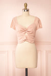 Brietta Rose Pink Crop Top w/ Sweetheart Neckline | Boutique 1861 front view