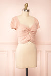 Brietta Rose Pink Crop Top w/ Sweetheart Neckline | Boutique 1861 side view