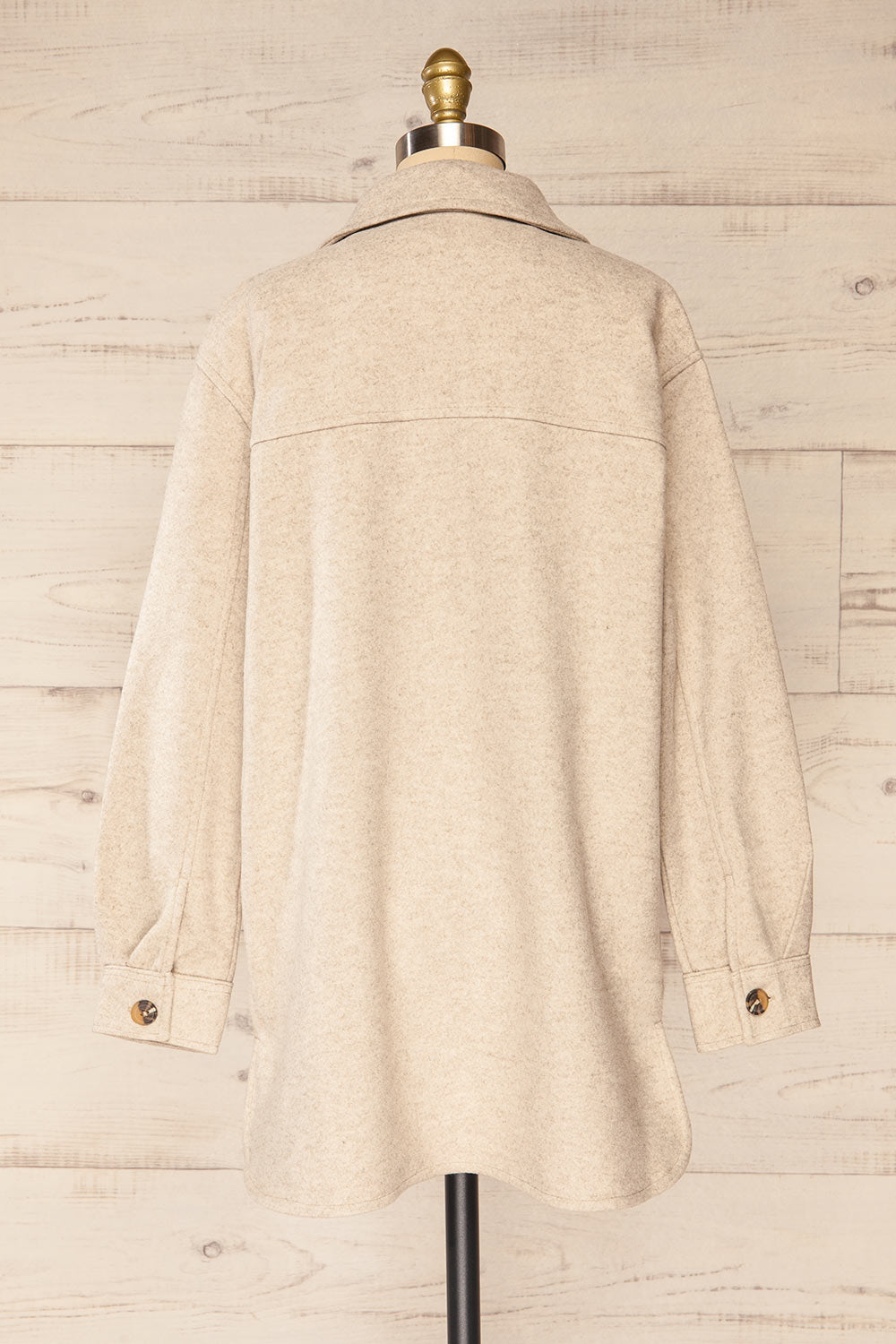 Brighton Oversized Grey Beige Felt Shacket | La petite garçonne back view