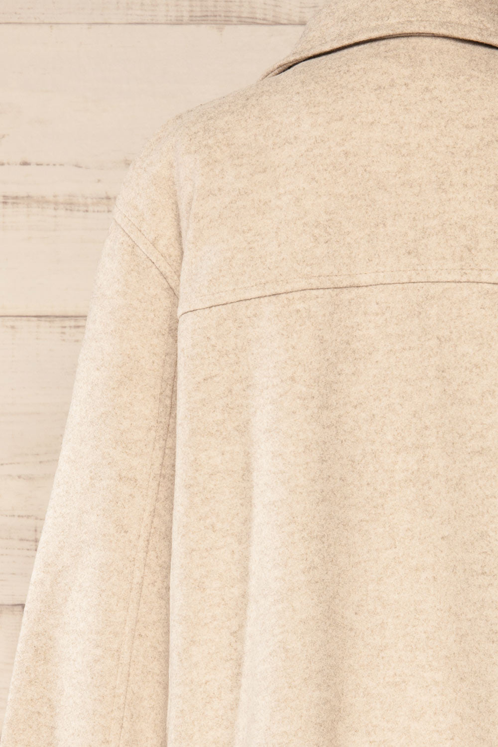 Brighton Oversized Grey Beige Felt Shacket | La petite garçonne back view