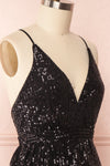 Brigitte Black Plus Size Party Dress | Robe | Boutique 1861 side close-up