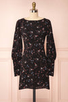 Briseida Black Floral Long Sleeve Dress | La petite garçonne front view