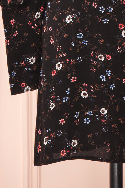 Briseida Black Floral Long Sleeve Dress | La petite garçonne bottom