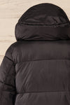 Brisson Black Hooded Puffer Coat w/ Front Pockets | La petite garçonne back hood