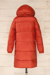 Brisson Rust Hooded Puffer Coat w/ Pockets | La petite garçonne back view hood