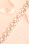 Britannica Gold Crystal Ribbon Belt w/ Pearls | Boudoir 1861 flat close-up