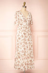 Britt Cream | Floral Midi Dress w/ Short Sleeves | Boutique 1861 side view