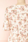 Britt Cream | Floral Midi Dress w/ Short Sleeves | Boutique 1861 back close-up