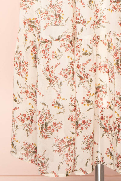 Britt Cream | Floral Midi Dress w/ Short Sleeves | Boutique 1861 bottom