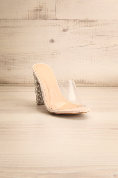 Brittany Rhinstone Clear Heeled Sandals | La Petite Garçonne front iew