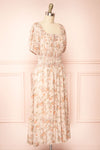 Brogalah Floral Midi Dress w/ Puffy Sleeves | Boutique 1861  side view
