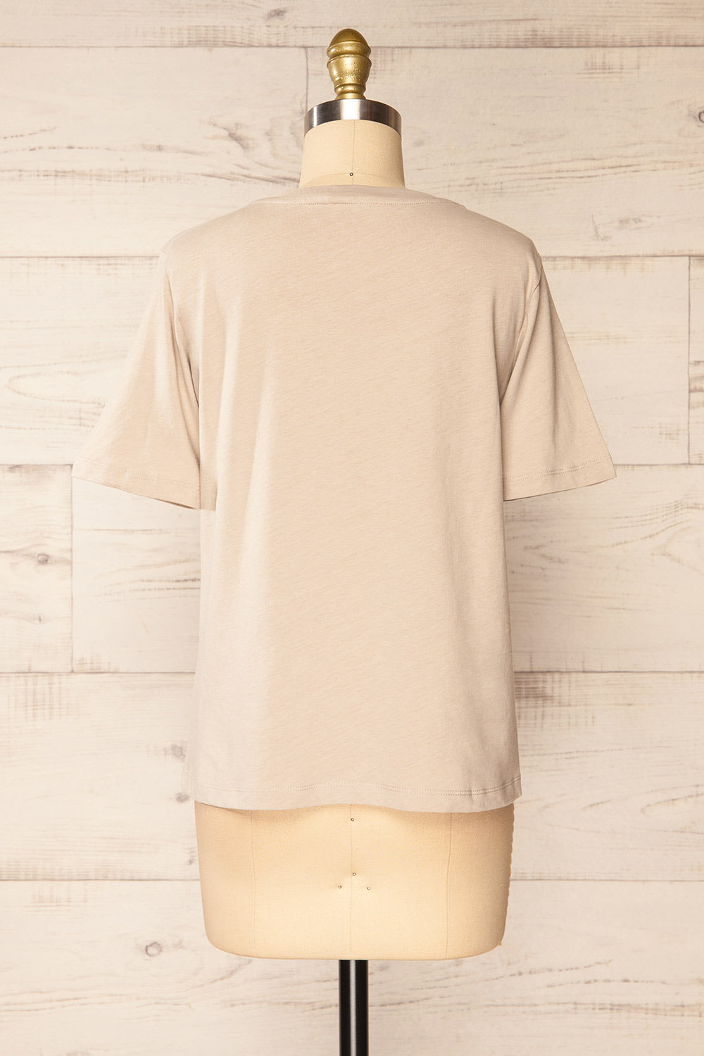 Brossard Taupe Round Neck T-Shirt | La petite garçonne back view