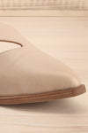 Bruca Grey Pointed Toe Asymmetrical Flats | La petite garçonne front close-up
