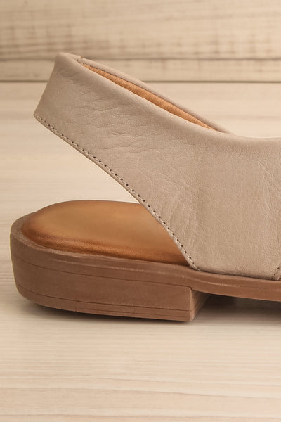 Bruca Grey Pointed Toe Asymmetrical Flats | La petite garçonne side back close-up