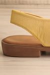 Bruca Yellow Pointed Toe Asymmetrical Flats | La petite garçonne side back close-up