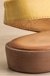 Bruca Yellow Pointed Toe Asymmetrical Flats | La petite garçonne back close-up
