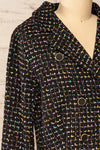 Bruges Black Cropped Tweed Blazer  | La petite garçonne side close-up