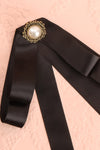 Brumalus Encre Black Ribbon Bow & Pearl Brooch | Boutique 1861 3
