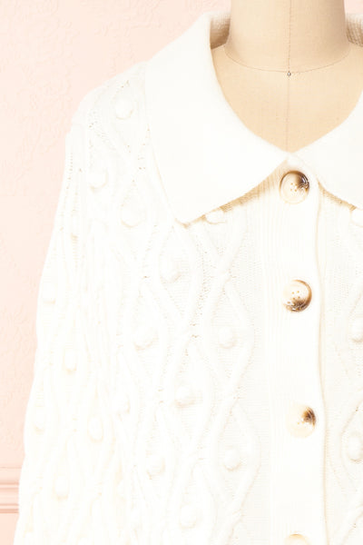 Brumblerio Vintage Collar Knit Cardigan | Boutique 1861 front close-up