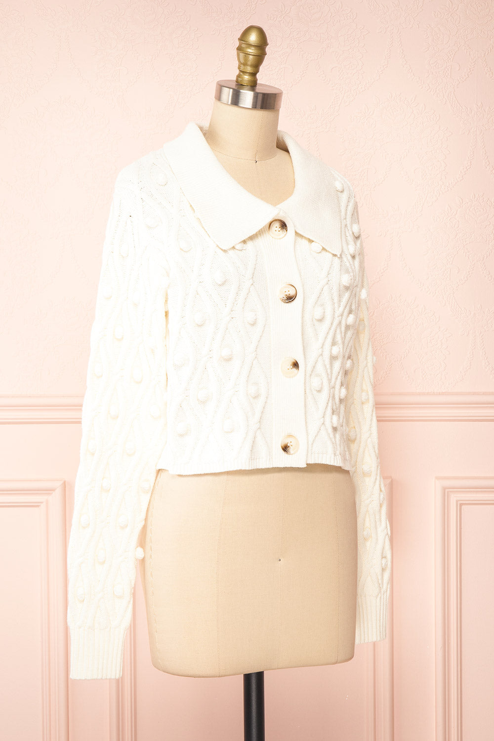 Brumblerio Vintage Collar Knit Cardigan | Boutique 1861 side view