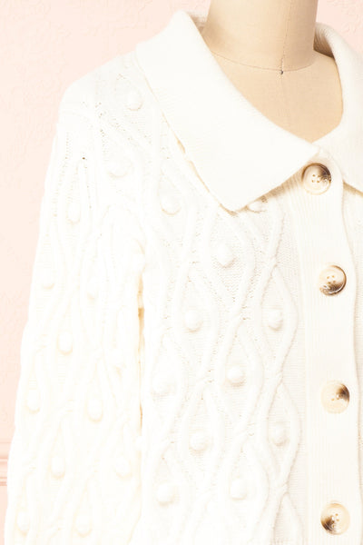 Brumblerio Vintage Collar Knit Cardigan | Boutique 1861 side close-up