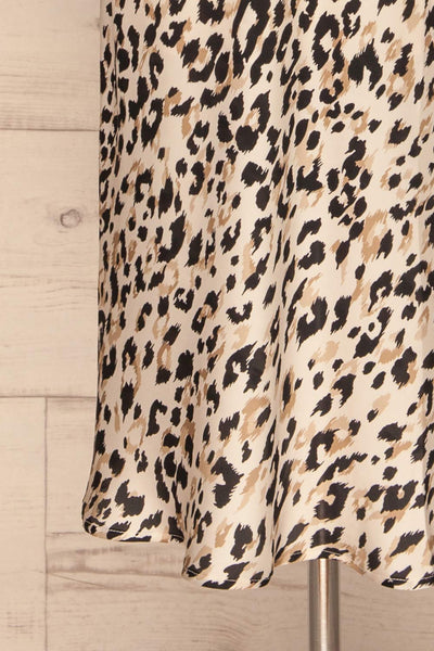 Brynja Leopard Print Slip Dress | Robe | La Petite Garçonne bottom close-up