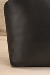 Bubbly Black Faux-Leather Crossbody Clutch | La petite garçonne front close-up