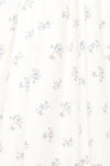 Buccino Blue Short Floral Square Neck Dress | Boutique 1861 fabric