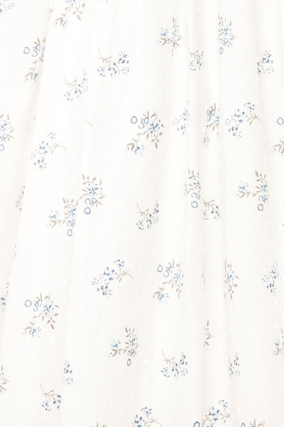 Buccino Blue Short Floral Square Neck Dress | Boutique 1861 fabric