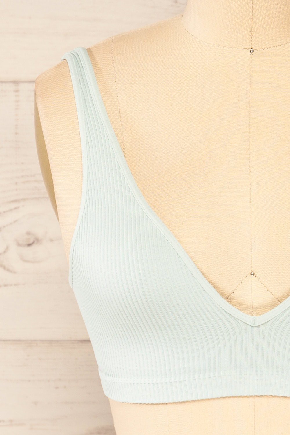 Budva Aqua Stretchable Embossed Bralette | La petite garçonne front close-up