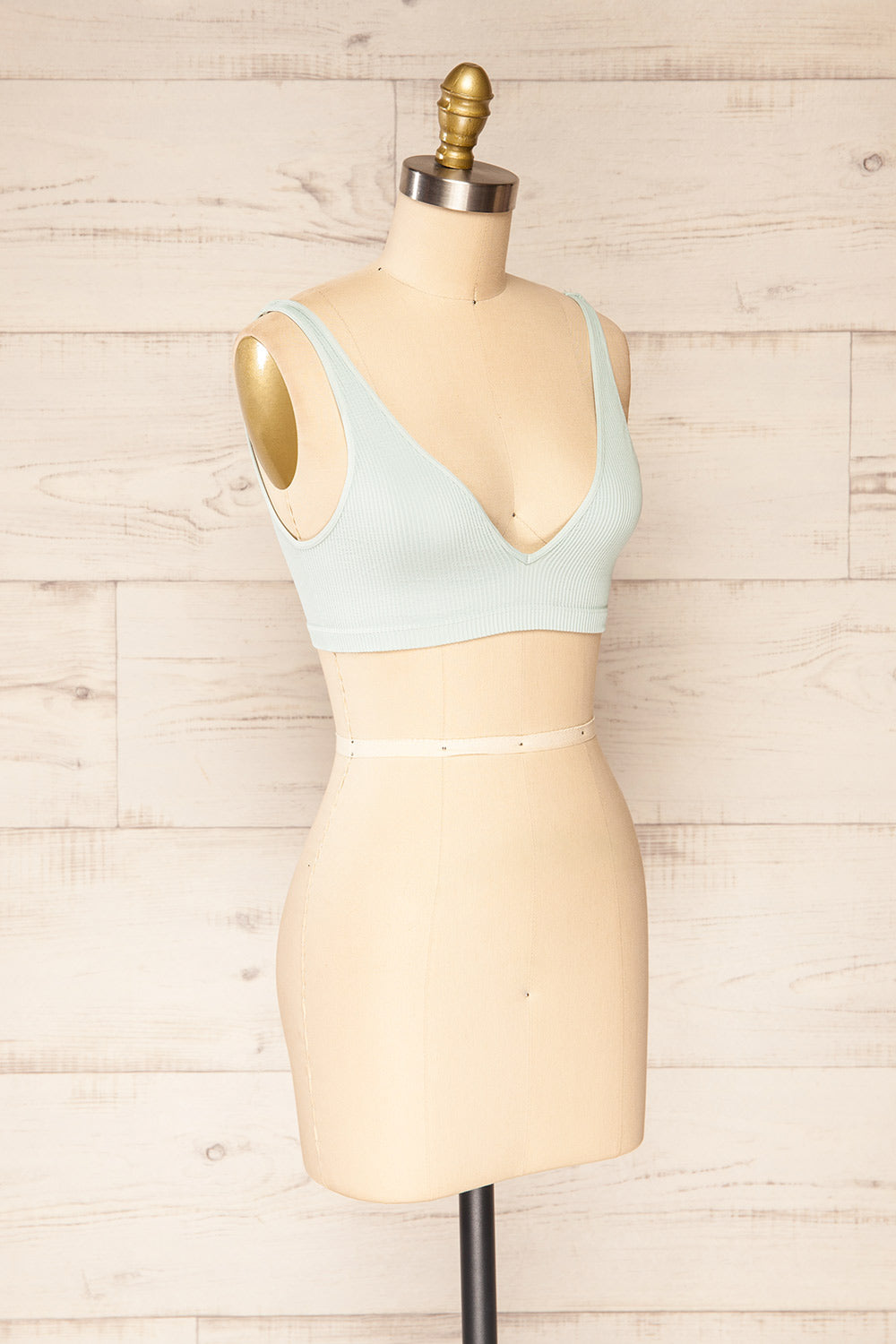 Budva Aqua Stretchable Embossed Bralette | La petite garçonne side view 